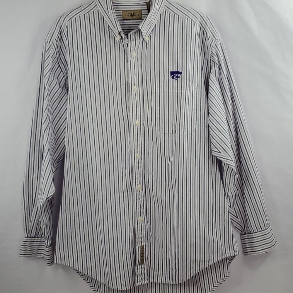 M KSTATE WILDCATS KANSAS EMBROIDERED LONG SLEEVE men's SHIRT medium
